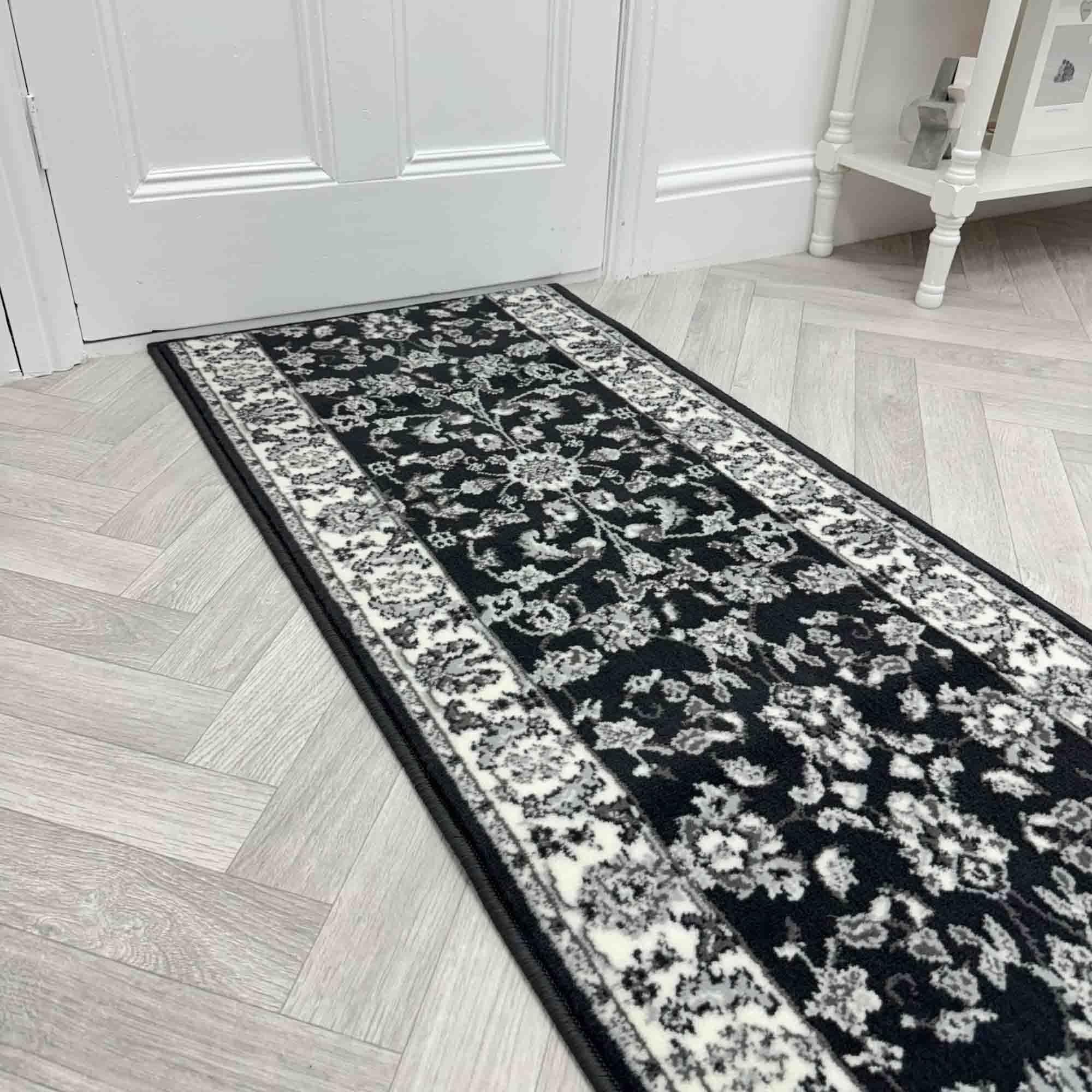runrug Soft & Luxurious Hallway Runner Rug - Comfortable Carpet for Hall, Kitchen & Corridor - Multiple Sizes - Stain-Resistant, Dirt-Resistant - 420cm x 60cm - 9mm Thick - Traditional, Dark Grey