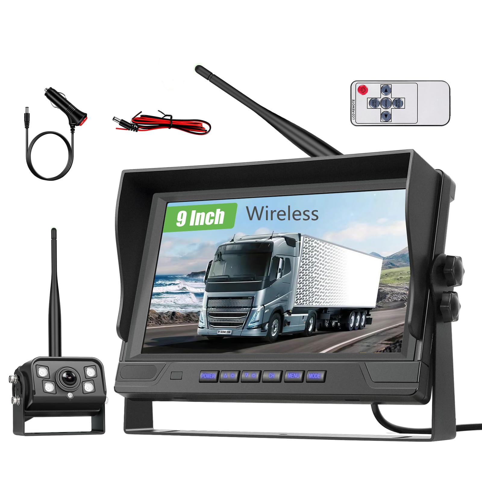 Kit de Recul sans Fil, IPS 9 Pouces, Alerte Angle Mort