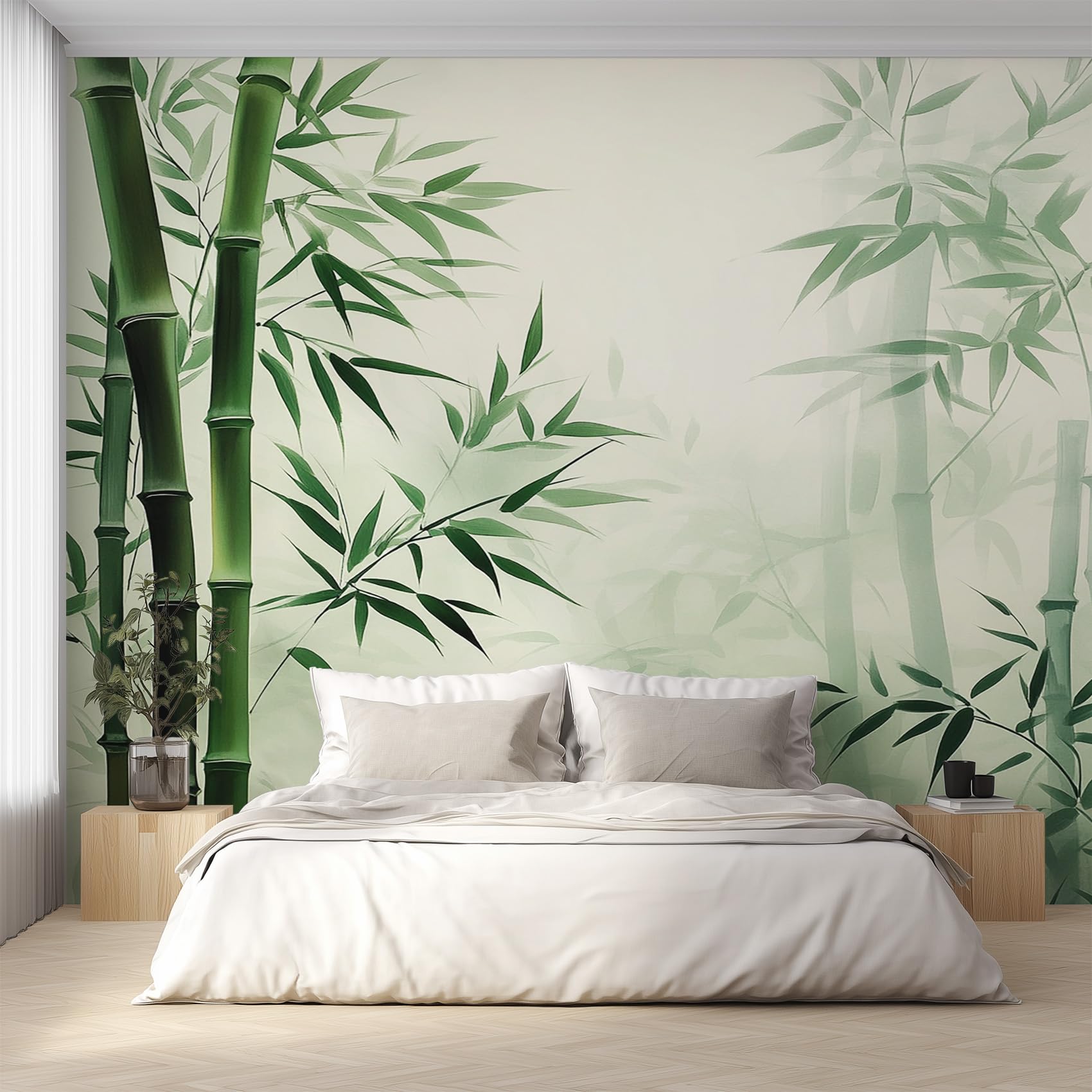 Fresque murale pour salon salle deco murale bambou 350x256cm D&O138