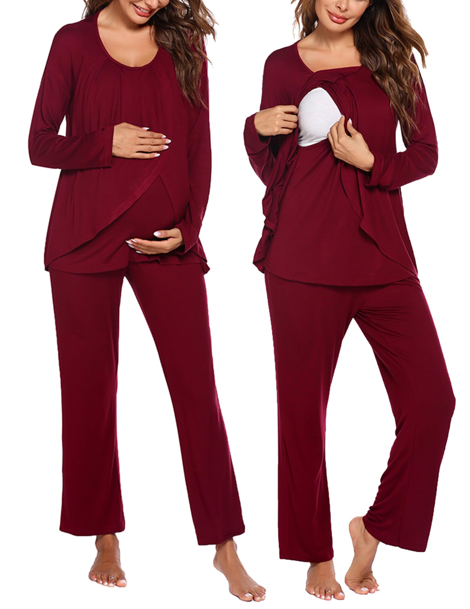 Ekouaer Nursing Pajama Set