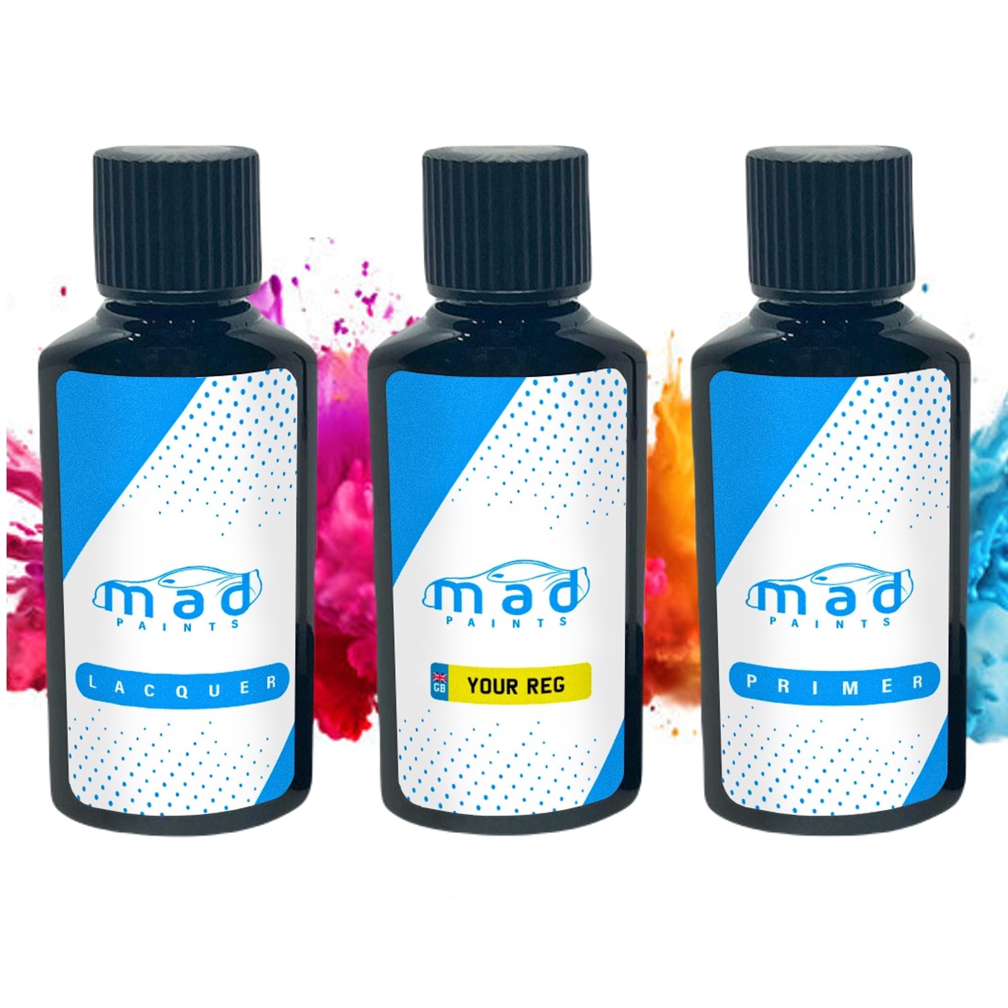 Custom Car Touch Up Paint by Registration Number - 30ml Precision Scratch Repair Kit Brush - UK Mixed Automotive Paint Pen for Exact Colour Match (PAINT, PRIMER & LACQUER)