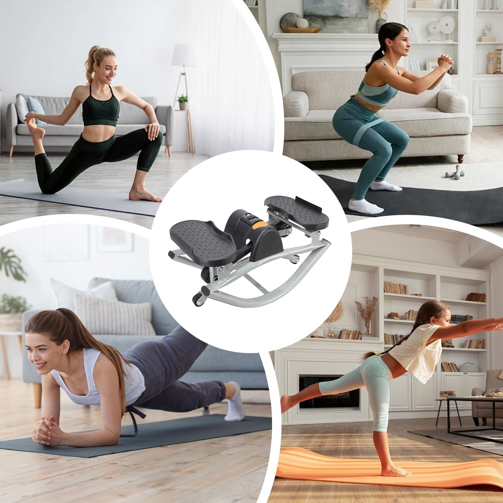 Máquina Rock Stepper De Lado A Lado - Entrenamiento Para Piernas, Glúteos Y Abdominales | Máquina De Entrenamiento Stepper De Fitness Con Lateral | para Casa Apartamento Dormitorio Oficina Gimnasio Pi
