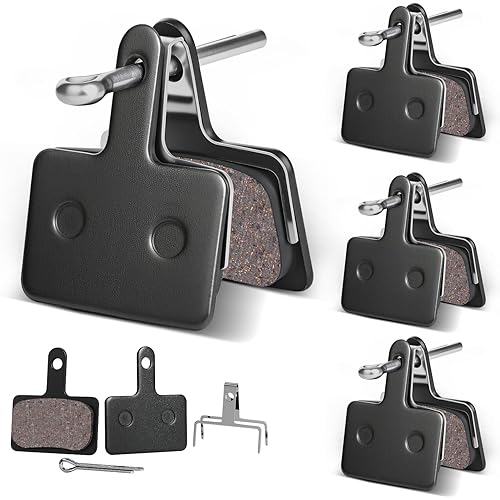 4 Pairs Bike Brake Pads, Disc Brake Pads (Resin,Semi-Metallic) for Mountain Bike Disc Brakes, Bicycle Brake Pads Compatible with TRP Tektro Shimano Deore Br Ebike Brake Pads