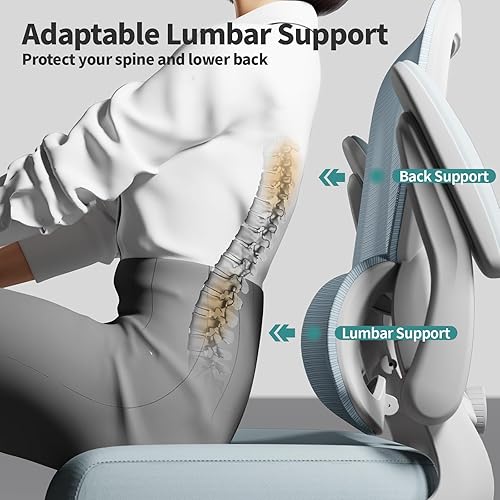 Miniatura 40 de Silla de oficina – Silla de escritorio ergonómica con soporte lumbar ajustable, silla de computadora de malla, silla ejecutiva para oficina en casa