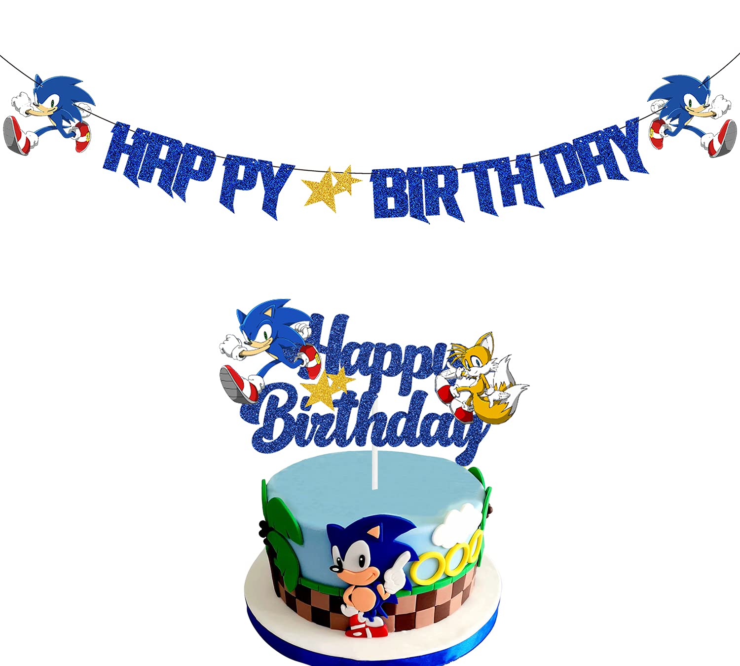 Buy GOGOPARTY Blue Birthday Banner And Cake Topper Birthday Party Cake buy-gogoparty-blue-birthday-banner-and-cake-topper-birthday-party-cake