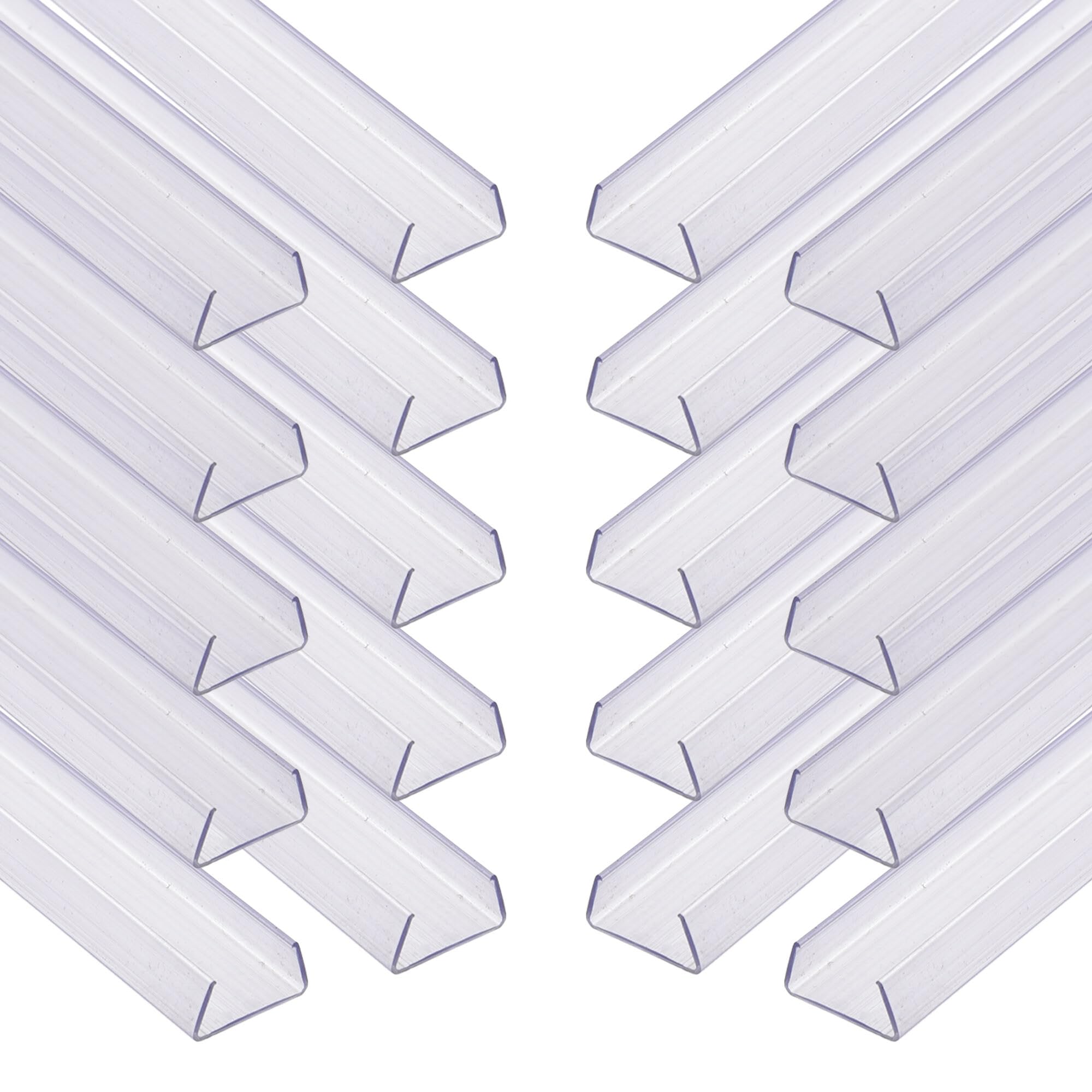 DELight DEL-M011M 39" Plastic U Channel System 20PCS Clear PVC LED Track Mounting Holder Accessories for 9/16" W x 5/16" H Warm White LED Neon Rope Lights Models DEL-D50W,DEL-D100W,DEL-D150W