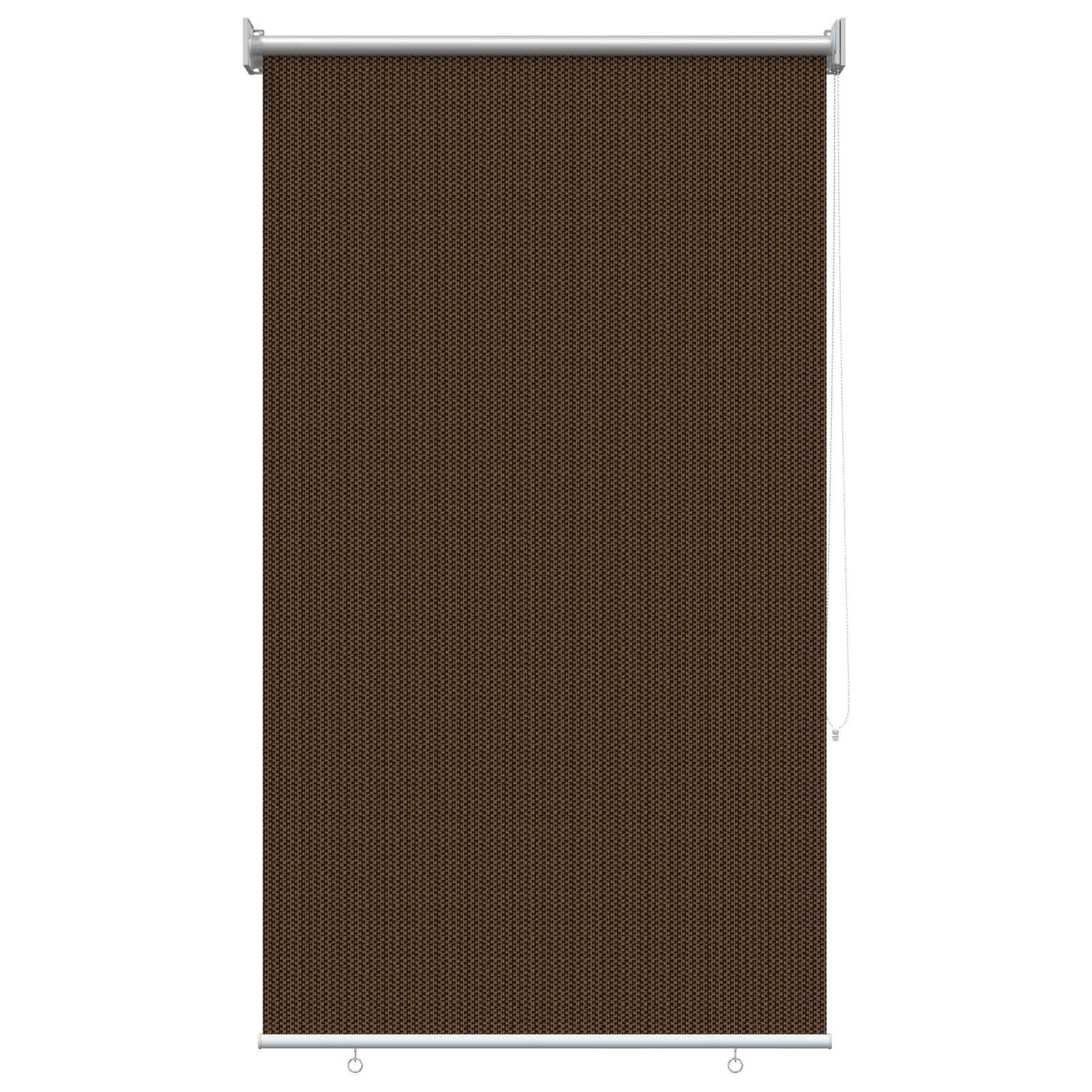 vidaXL Outdoor Roller Blind 90% UV Blocking Brown HDPE Roller Blind Balcony Patio Sun Shade Garden Window