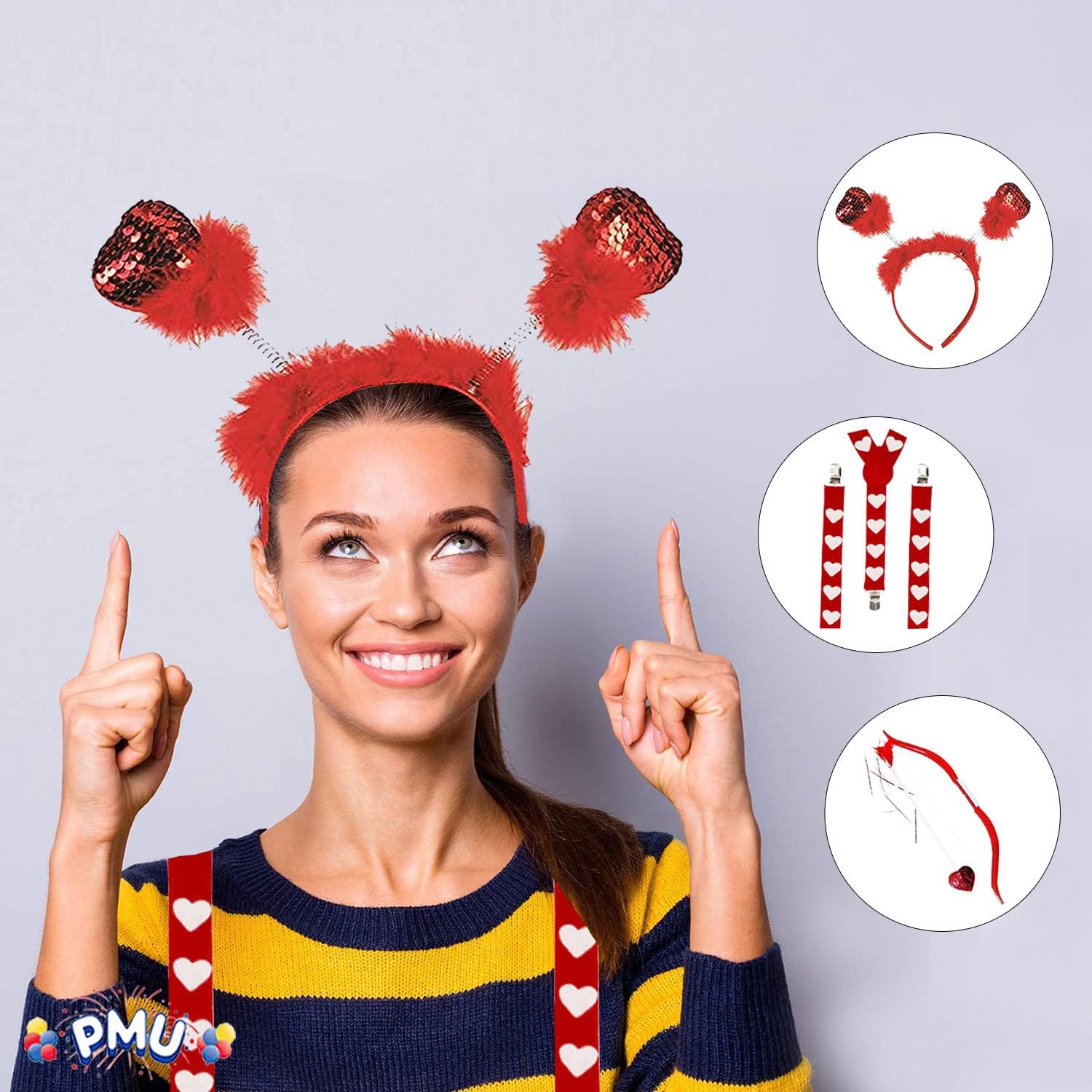 PMU Cupid Bow and Arrow Kit (3/Pkg) Pkg/1 Archery Costume Set, Cupid Costume for Parties, Perfect Valentine Gift(58698,79972,84835) : Home & Kitchen