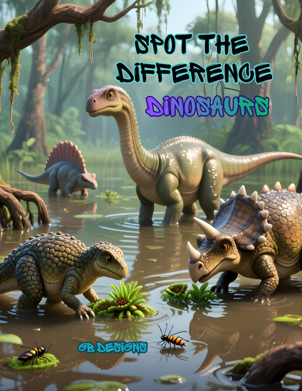 Spot the Difference: Dinosaurs: 50 Prehistoric Puzzle Challenges with 5 Hidden Differences | Fun Dinosaur Activity Book for Kids Ages 5–12 | Brain Games, Visual Puzzles & Screen-Free Learning