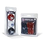 Team Golf NFL New York Giants 3 Golf Balls And 50 Golf Tees Logo Imprinted Golf Balls (3 Count) & 2-3/4 Regulation Golf Tees (50 Count), Multi Colored