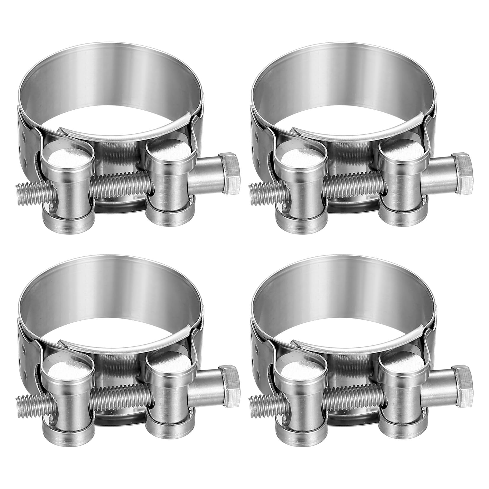 4 x regulowany zacisk ze stali nierdzewnej 40–43 mm, zacisk ze stali nierdzewnej, zaciski śrubowe typu T do kołnierza wydechowego, rury wydechowe, węże wodne, samochody