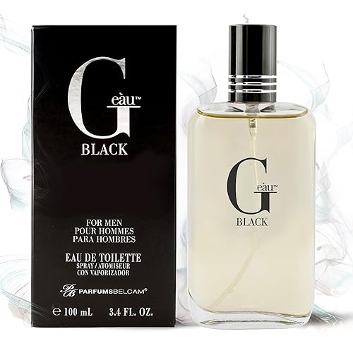 PB ParfumsBelcam G eàu Black Eau De Toilette Spray para hombre 3.4 fl oz de fragancia acuática fresca de larga duración y aroma acuático picante