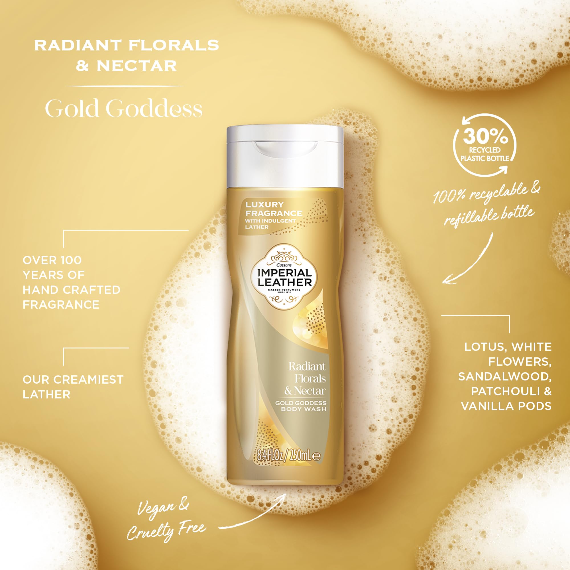 Imperial Leather Radiant Florals & Nectar Body Wash Shower Gel, 250 ml (Pack of 6) - Image 2