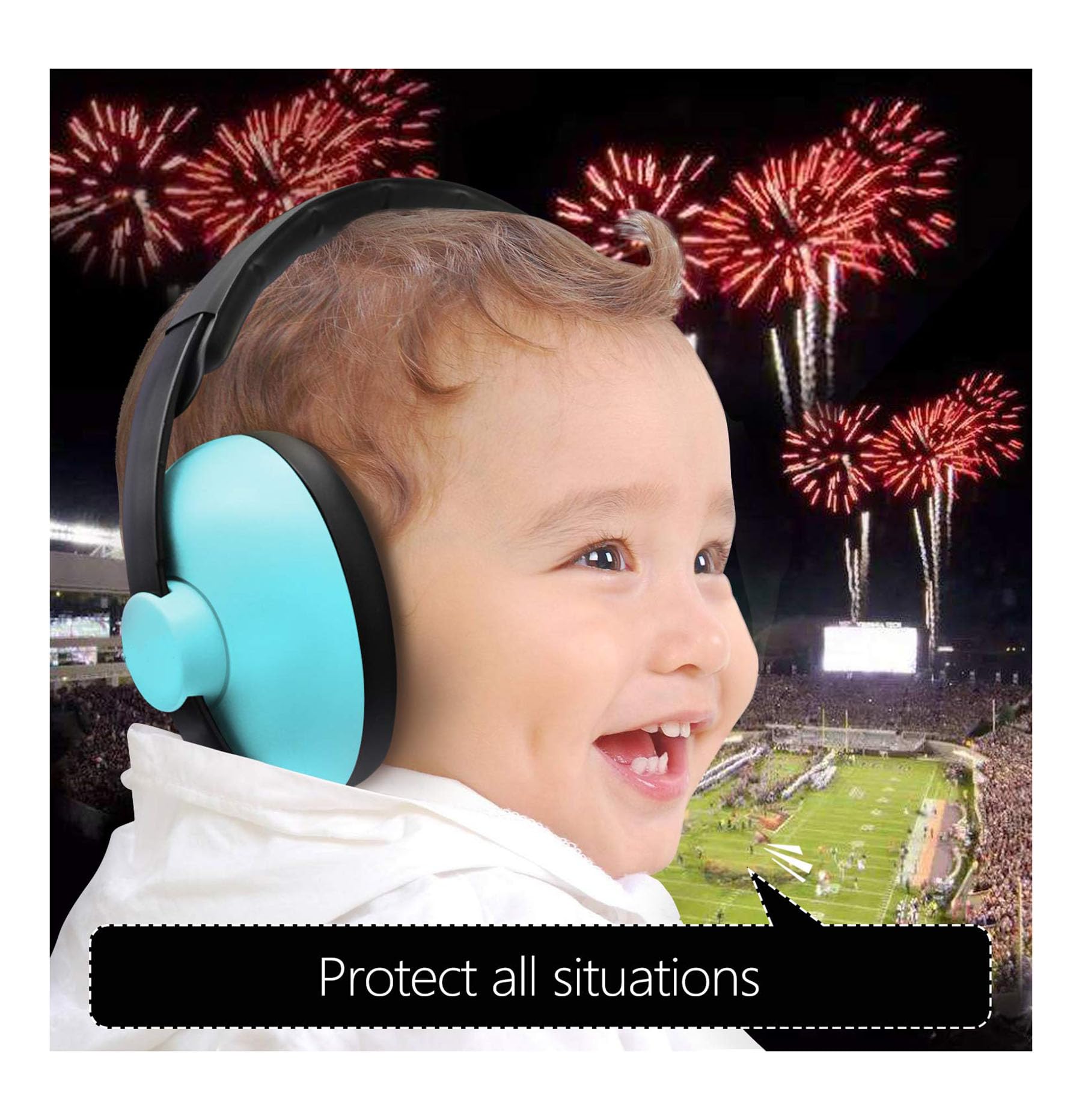 Baby Noise Cancelling Headphones - Kids Ear Muffs for Airplane, Travel, Sleep, Loud Environments - Infant & Toddler Ear Protection, Comfortable Noise Reduction Ear Muffs (MINT) 4