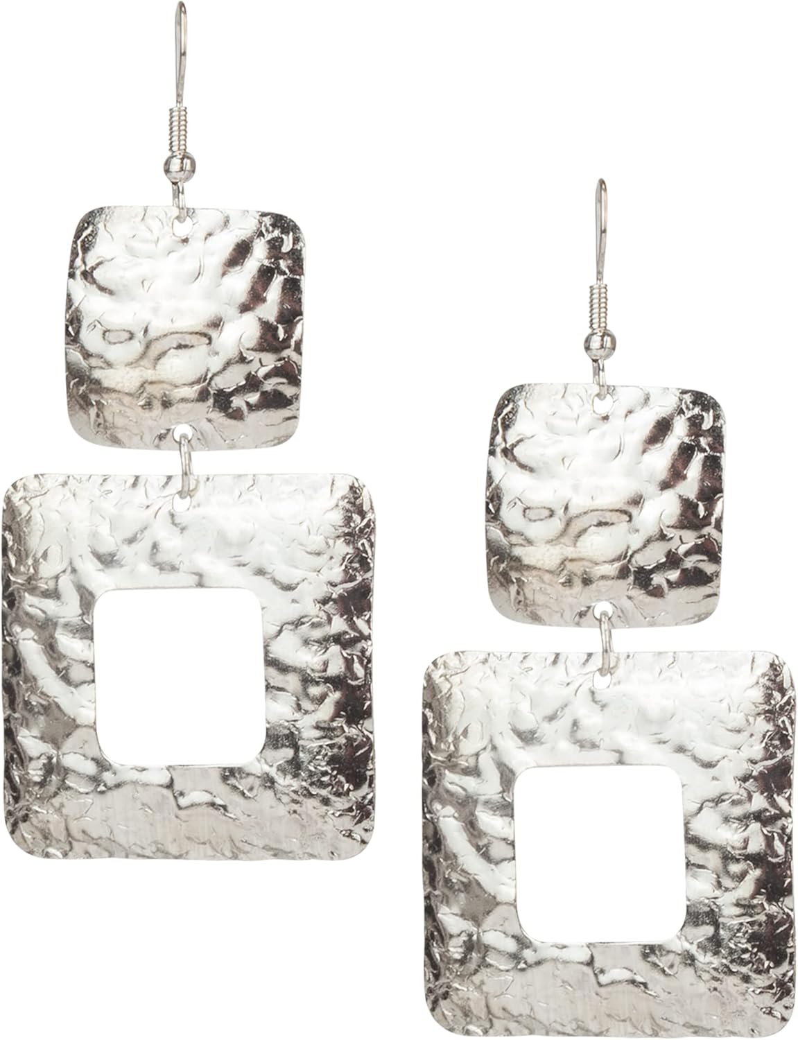 Square Hammered Earring for Women