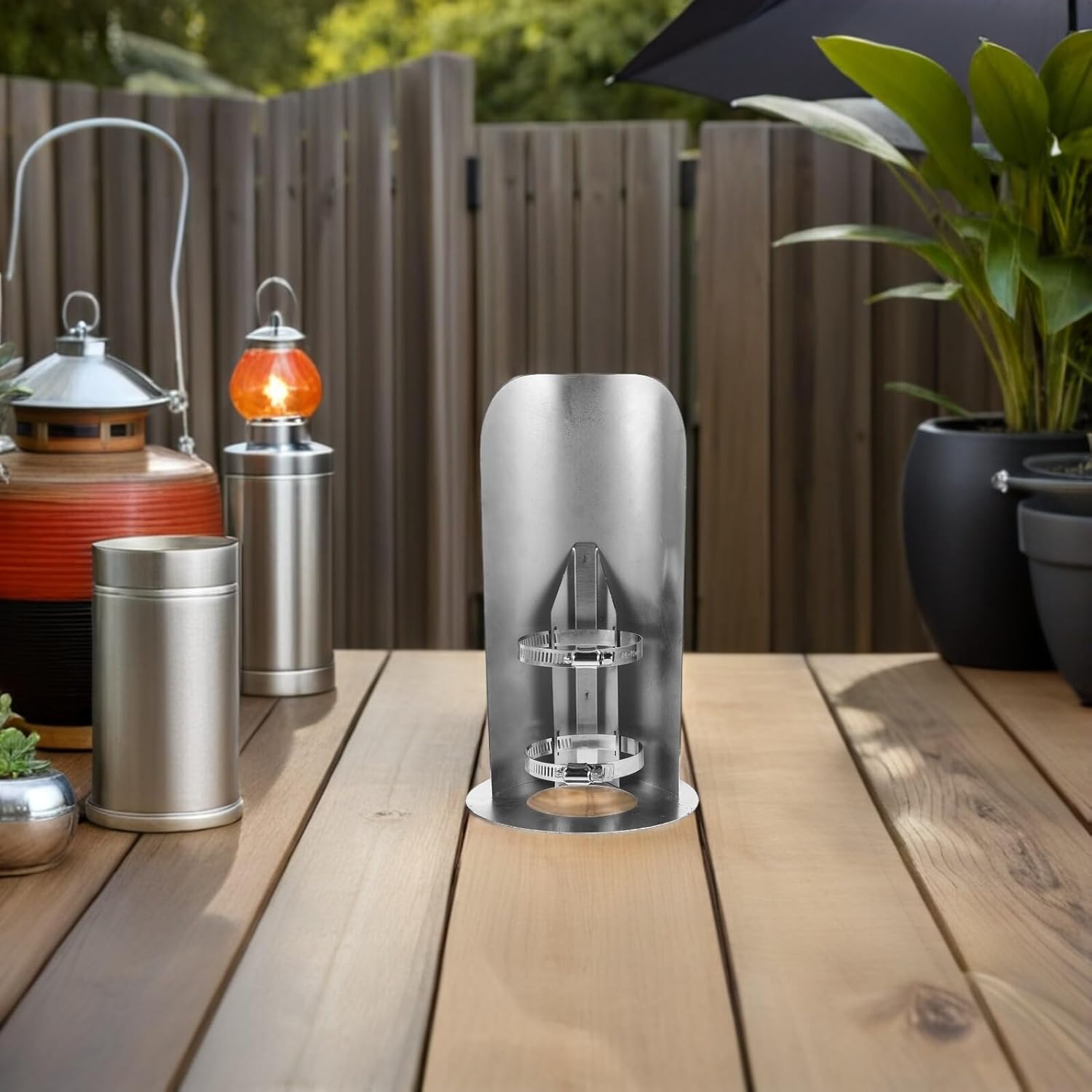 Stainless Steel Chimney Vent Cap 6.5 Inch Rainproof Outdoor Fireplace Roof Exhaust Cover Stove Pipe Ventilation Protector