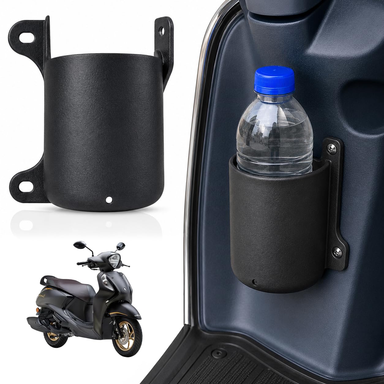 Grandbiker Front Storage Glove Box Bottle Holder | Heavy-Duty Handlebar Side Pocket Cup Holder for Water Bottles, Mobile Phone, Soft Drink Holder for Fascino BS6 125-image-4