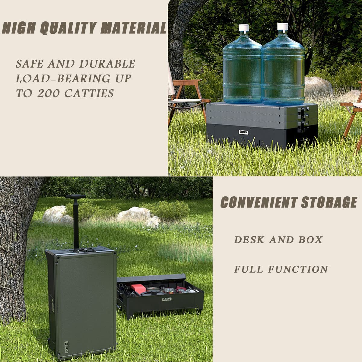 Amazon.co.jp: 折りたたみ式キャンプ用キッチンテーブル、調理器具付き