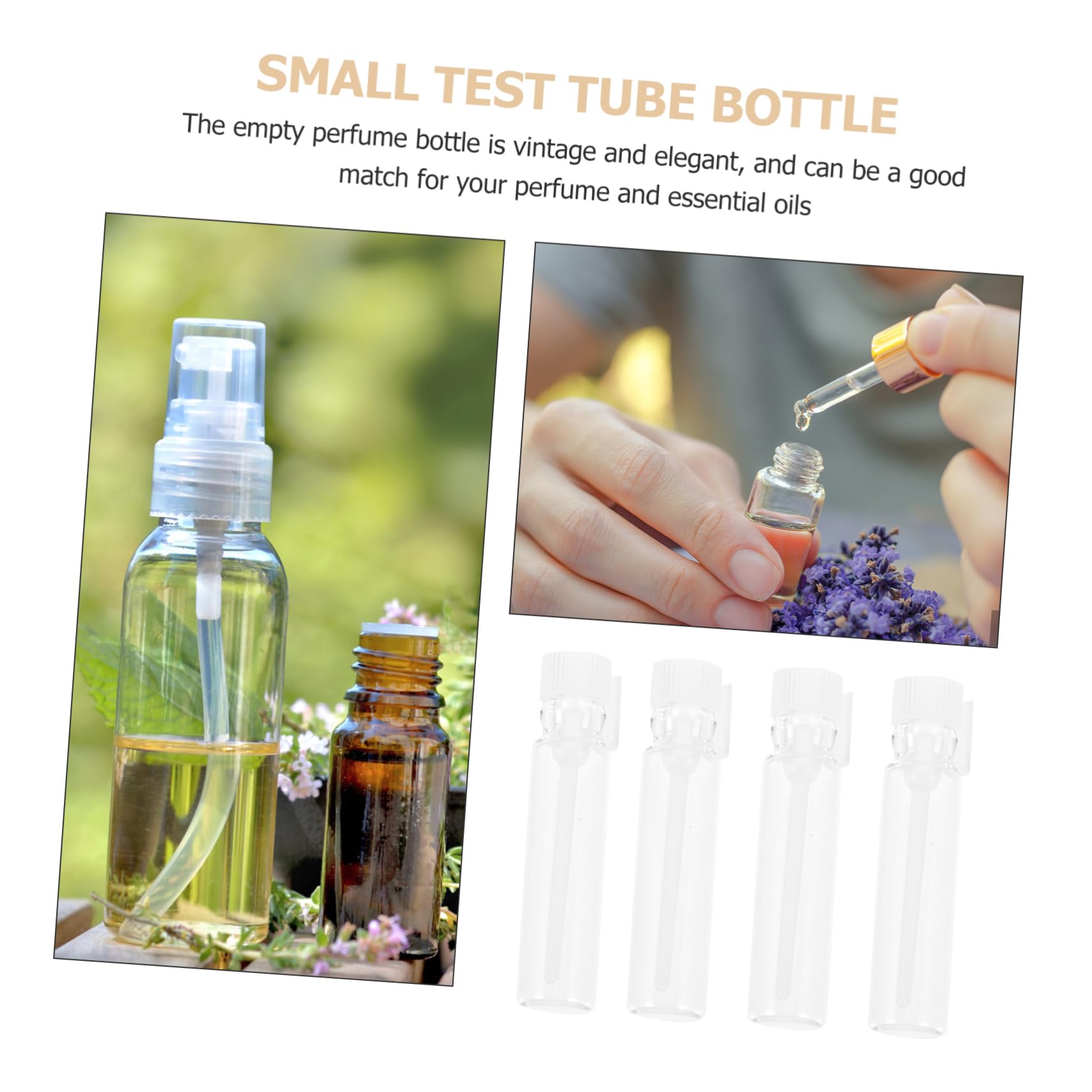 500 Szt Butelka Próbki Perfum Podróżne Pojemniki Kosmetyczne Probówki Fiolki Na Próbki 1 Ml Mini Szklane Pojemniki Wielokrotnego Użytku Terrarium Szkło Kosmetyk Przenośna Butelka