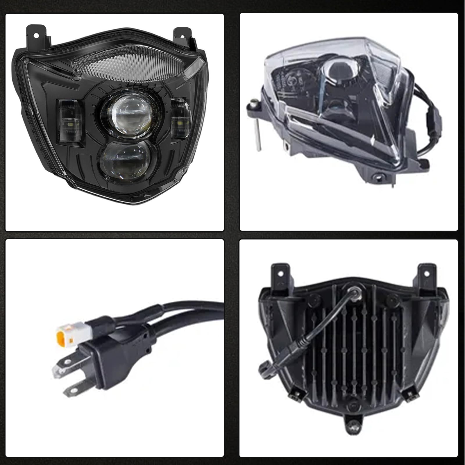 LED Motorrad Scheinwerfer E-geprüft Mit Tagfahrlicht Fern- und Abblendlicht für Yamaha XT660X 2004-2006 XT660R 2004-2016