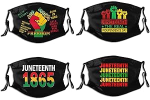 4 Pcs Black Lives Matter Daily Face Mask with Filter Pocket For Juneteenth
