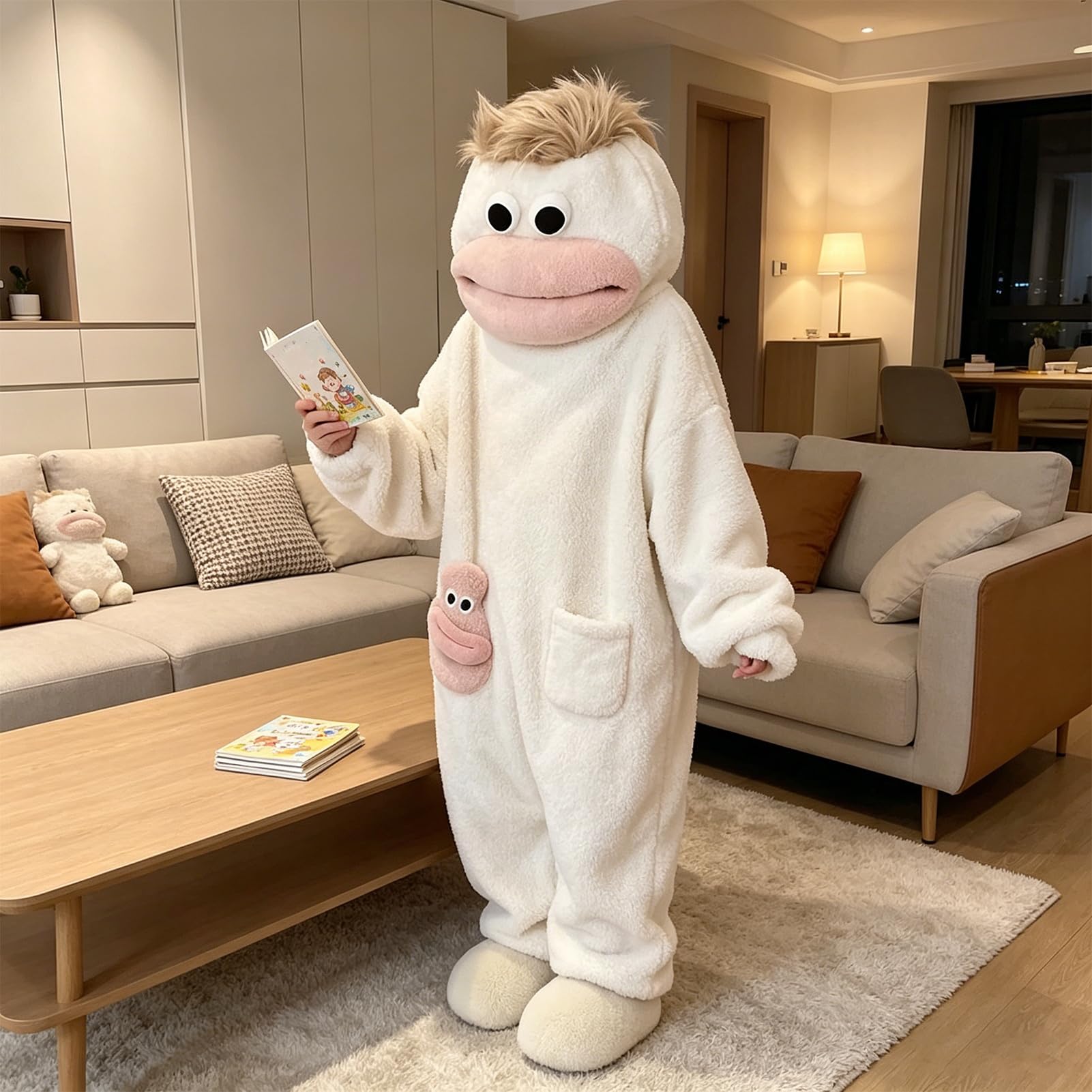 Silly Onesie Lustiger Monster Onesie Big Mouth Monster Kostüm Pyjama | Mundmonster Fleece Schlafanzug Silly Onesie Pyjama Monster-Einteiler Tierkostüm Schlafoverall Halloween Kostüm