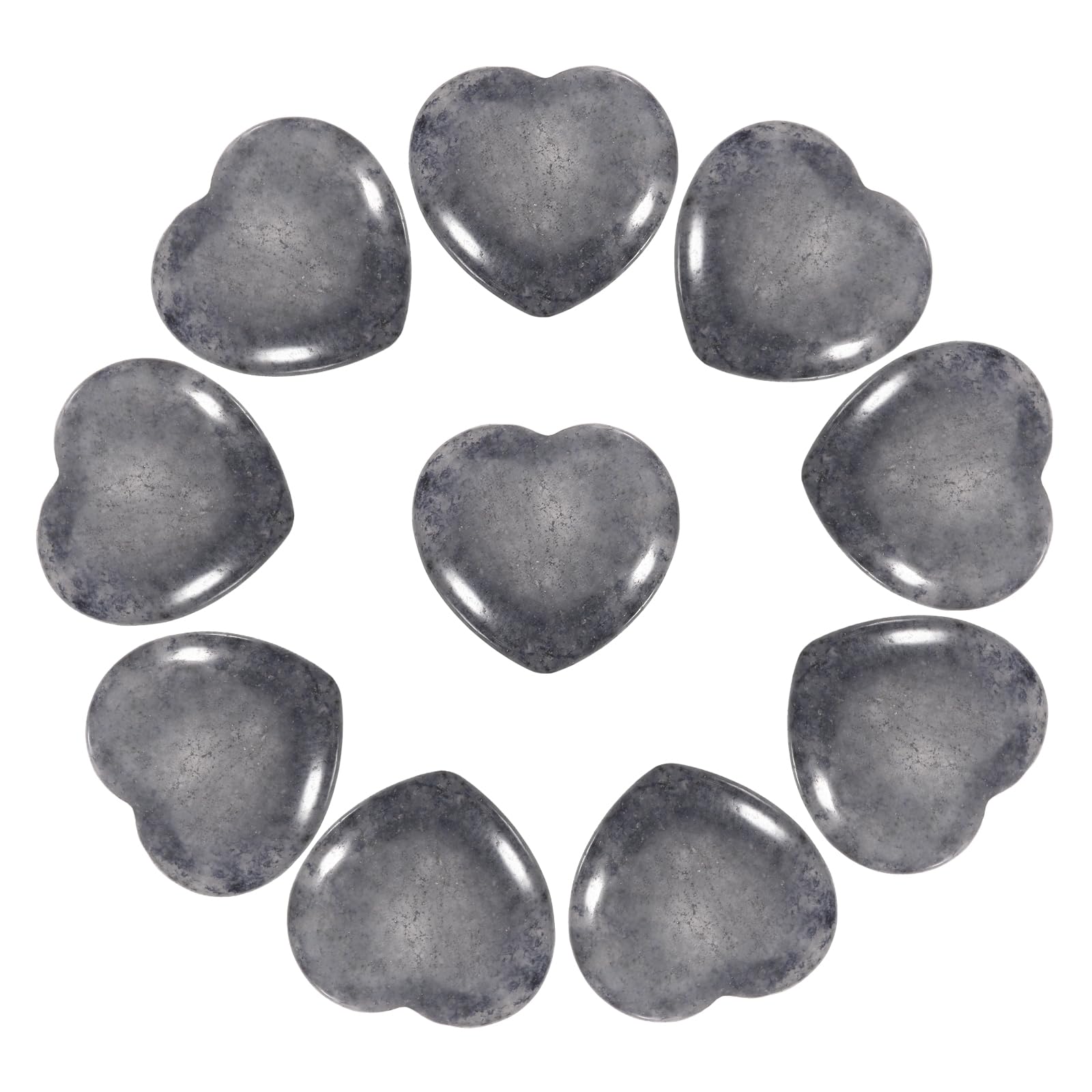 PATIKIL 10Pcs Natural Heart Shaped Crystal Stone, 0.8" Polished Love Gemstone Crystal