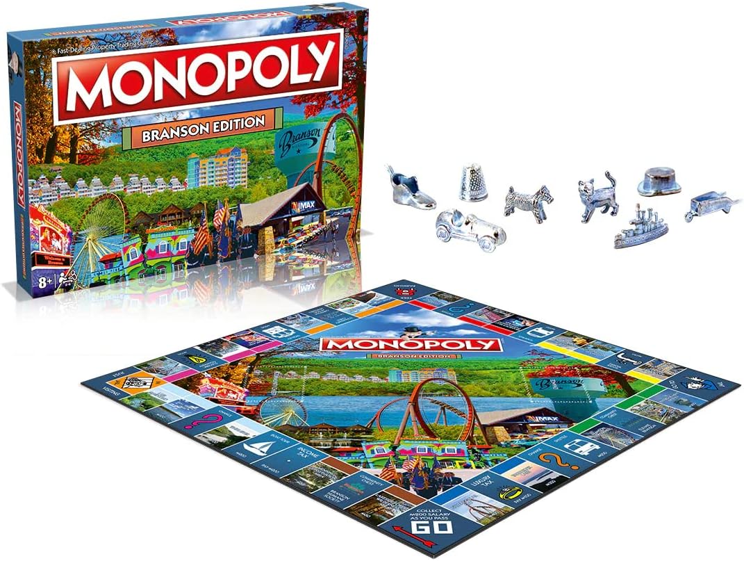 Monopoly Board Game Branson Edition: 2-6 Players Family Board Games for Kids and Adults, Board Games for Kids 8 and up, for Kids and Adults, Ideal for Game Night