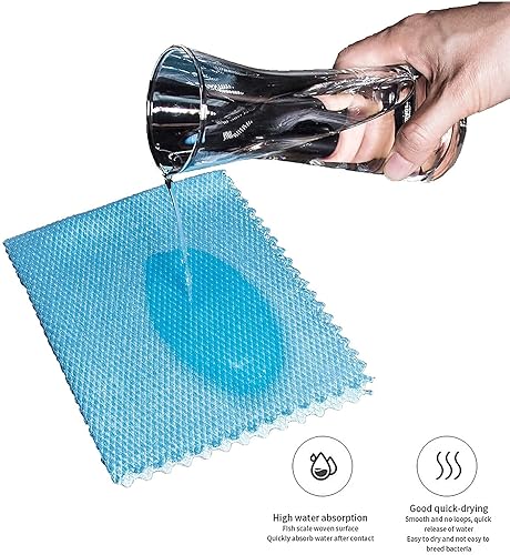 Miniatura 3 de Paño de limpieza reutilizable a nanoescala, paño de limpieza de microfibra, paquete de 10 unidades de 15.7 x 11.8 pulgadas, paño de limpieza de