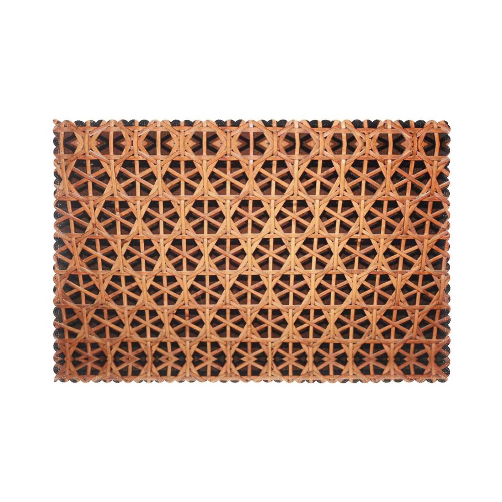 Set de table en osier tissé quadrillage 30x46 cm lavable résistant