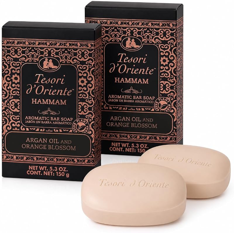Tesori d’Oriente Sabonete em Barra Hammam com fragrância aromática, 150 g, pacote com 2