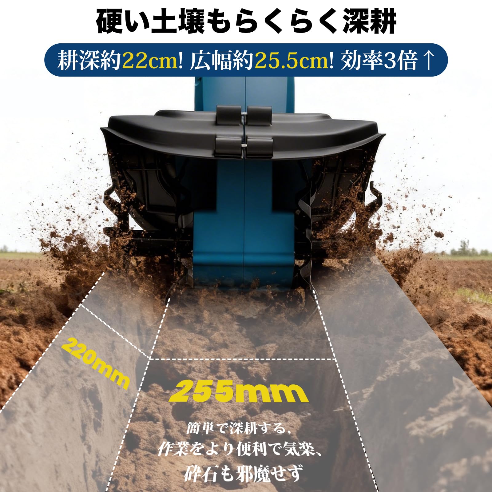 Amazon | 耕運機 家庭用 電動耕うん機 コードレス充電式 850W