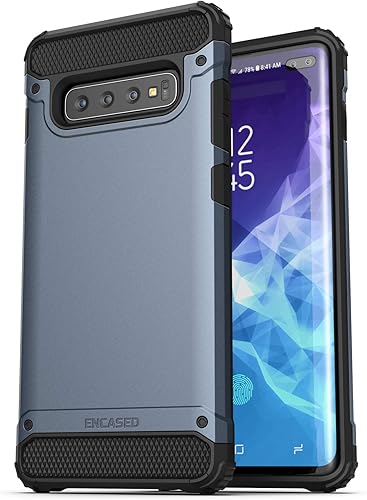 Miniatura 2 de ENCASED Funda para Galaxy S10 Plus con clip para cinturón (2019 Scorpio Armor) Funda ultra protectora de agarre resistente con soporte para Samsung