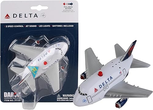 Daron Delta Pullback Plane con luz y sonido, color blanco