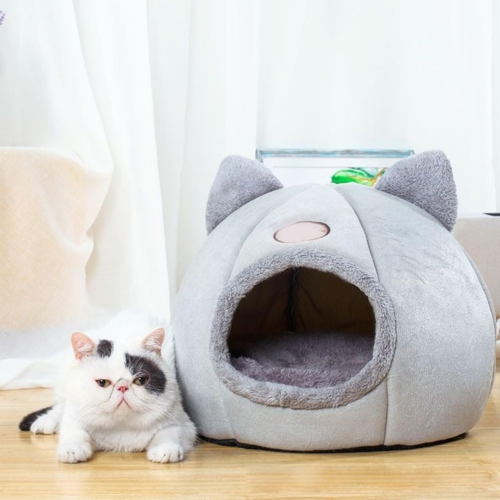Tienda de campaña para Gatos, Cama Cueva para Gatos, casa para Gatos de Interior, Cueva cálida, Cama para Perros, casa para Mascotas,L