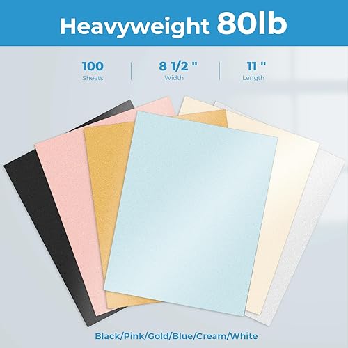 Miniatura 2 de Cartulina azul brillante, 100 hojas  Ohuhu 8.5 x 11 pulgadas, peso pesado, 80 libras, papel brillante de doble cara para manualidades, manualidades,