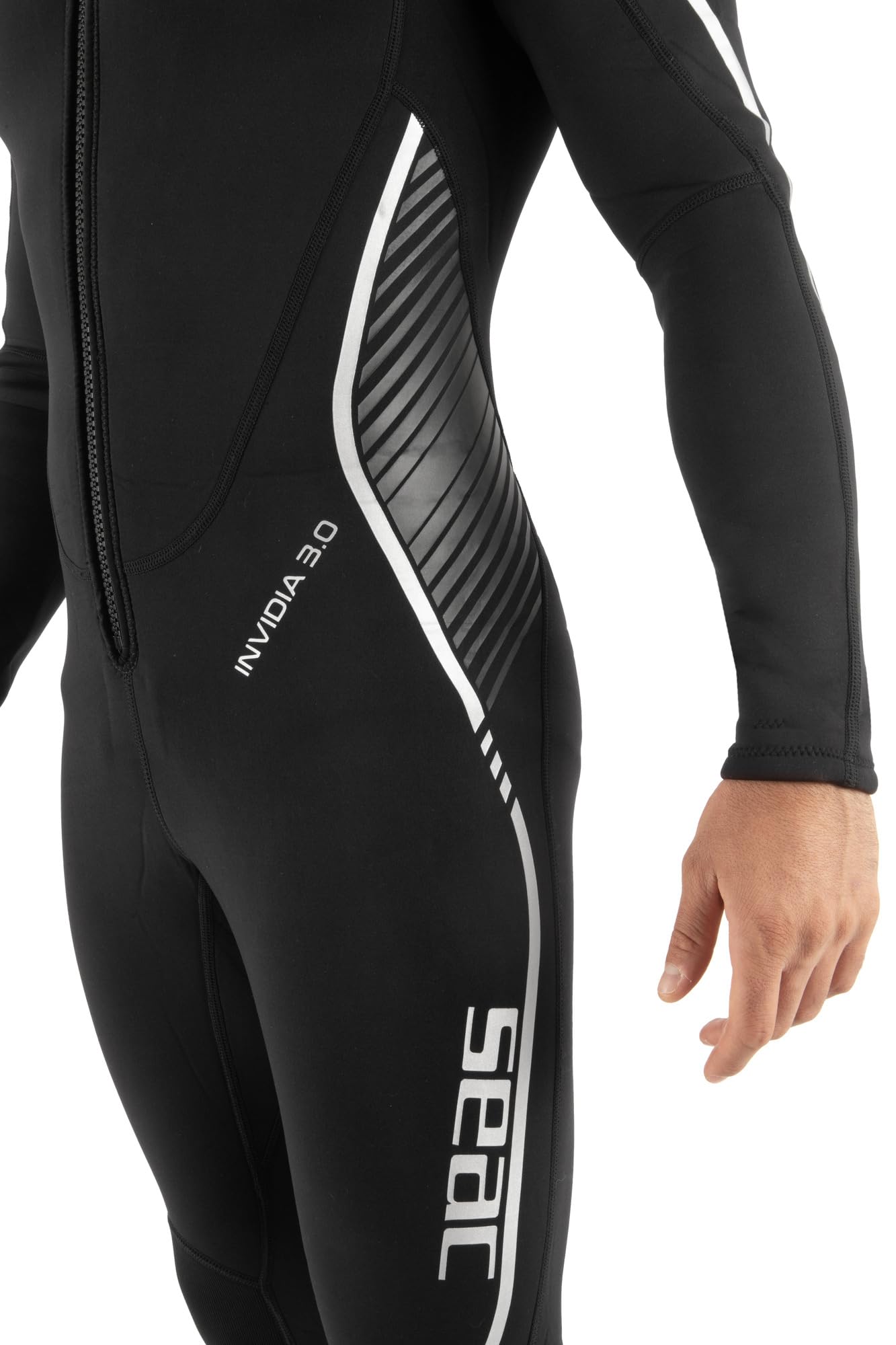 SEAC Invidia Man, jednoczęściowy kombinezon neoprenowy, 3 mm, Ultrastretch, zamek błyskawiczny z przodu do nurkowania, nurkowania, bezdechu, czarny, XXXL
