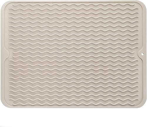 Miniatura 596 de Tapete de silicona para secado de platos para múltiples usos, fácil de limpiar, ecológico, resistente al calor, tapete de silicona para encimera