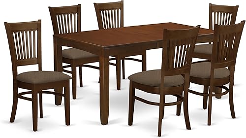 East West Furniture LYVA7-ESP-C - Juego de comedor 7 piezas