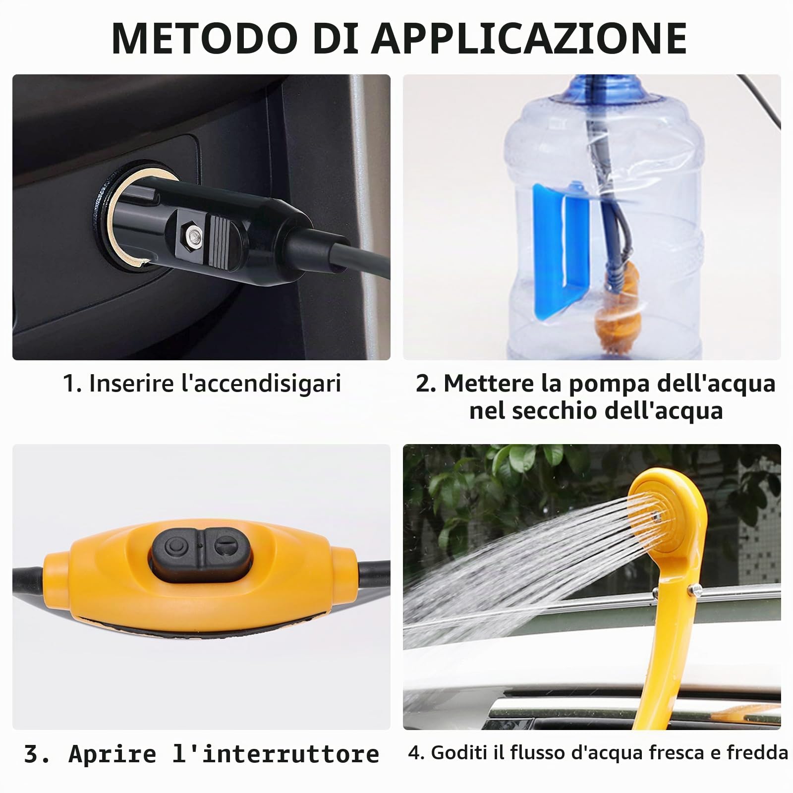 BORDEAG Doccia da Campeggio con Pompa, Doccia da Campeggio Portatile con Pompa, Doccia Esterna Portatile 12v, Doccia da Campeggio, Doccia da Esterno, Doccia Esterna per Viaggi in Campeggio, Giardino