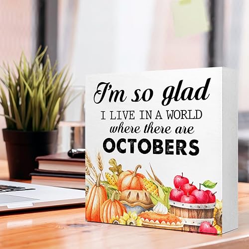 Miniatura 4 de Letreros de madera con bloques de madera para decoración de otoño de granja, decoración de caja de madera para el hogar, dormitorio, oficina,