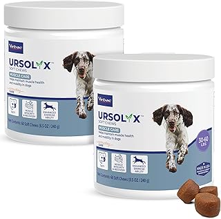 Virbac URSOLYX Soft Chews for Dogs | Muscle Health Support for Senior, Active or Recovering Dogs, Medium | 120 Count 4-Mon...