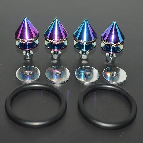 NEO Chrome JDM Spike Aluminio Quick Release Fasteners KIT FIT para parachoques y TRUN