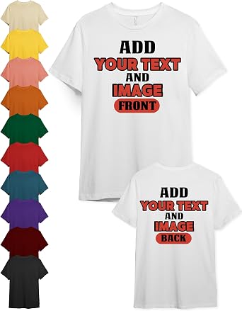 Bella Canvas Custom T-Shirts for Men & Women - Personalized Unisex Crewneck Tee Shirt - Customize Your Image, Text & Photo