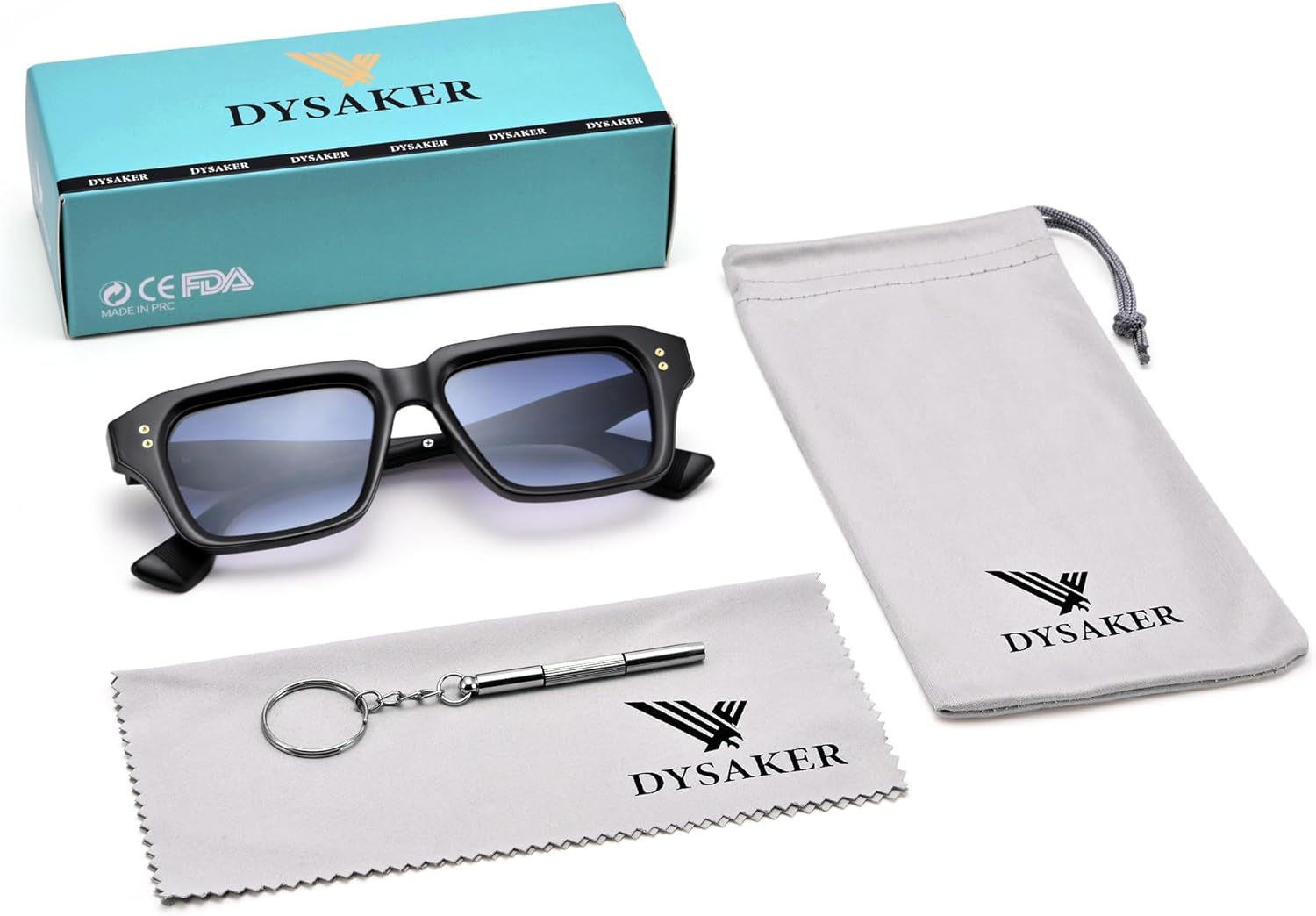 Rectangle Sunglasses for Men Women, Trendy Square Frame Sun Glasses Fashion Retro 90s Chunky Designer Shades - Image 6