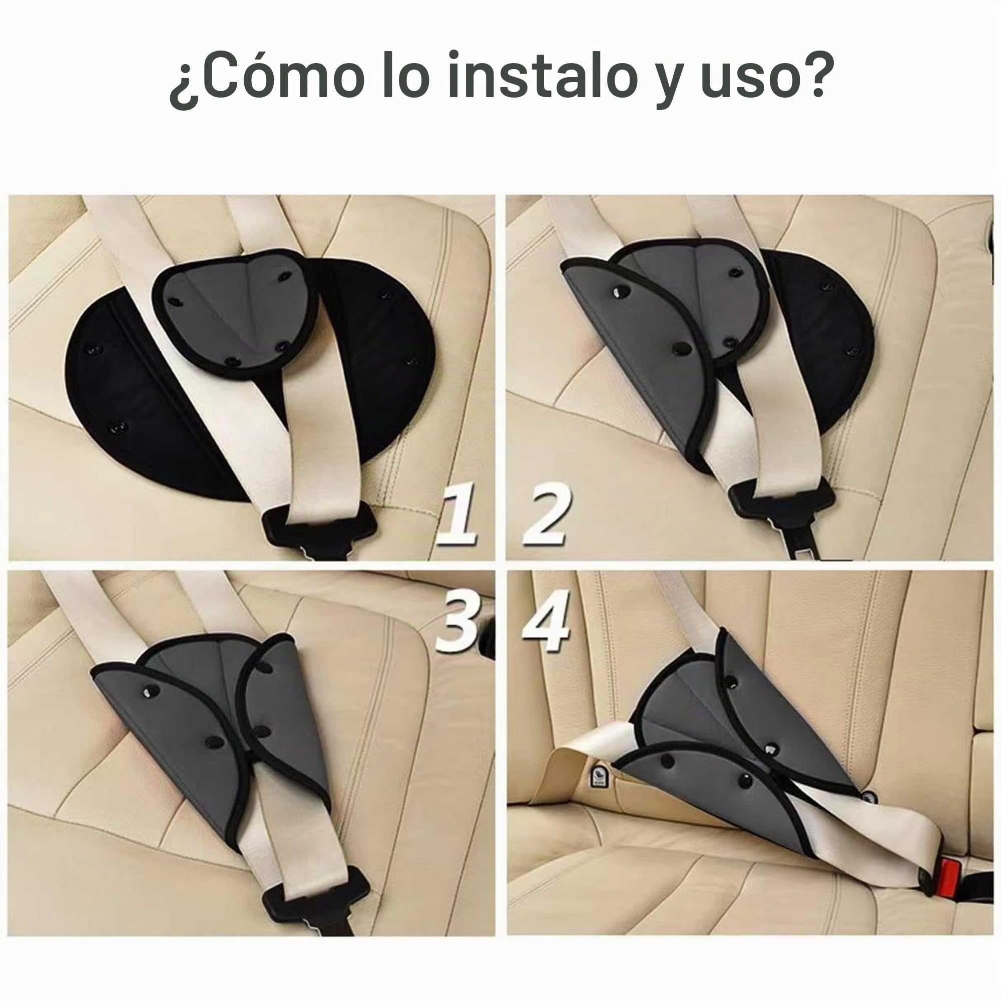 2 Funda Cinturon Coche Protector 2 Almohadillas para Cinturón Cojín de Coche,Auto Almohada Para Cinturón,Protector Cinturon Coche Niños,Cinturones Coche para Viajes Niños Bebés Adultos (Gris)