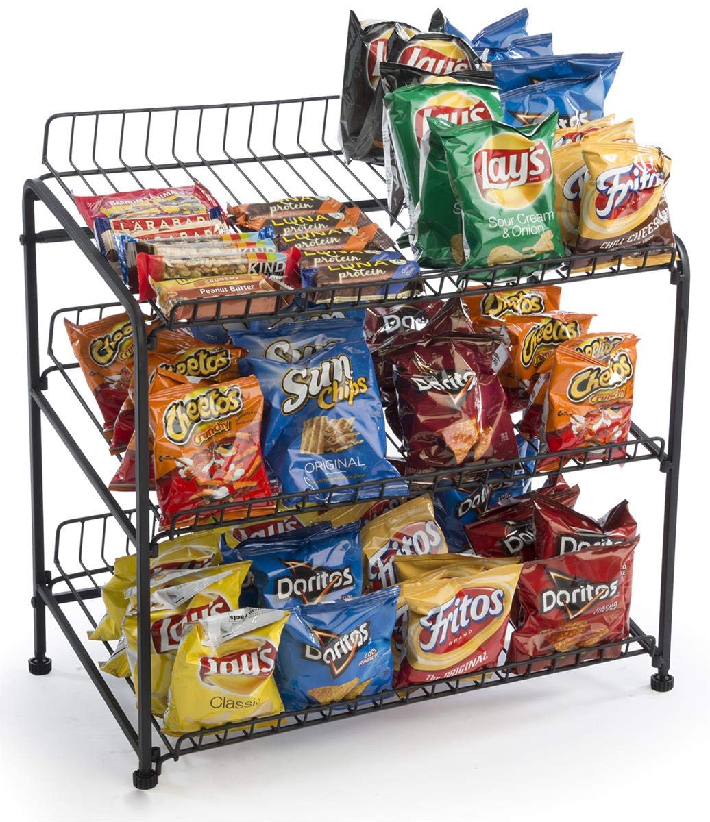 Amazon.com: Displays2go Countertop Wire Rack, Three Open Shelves Black ...
