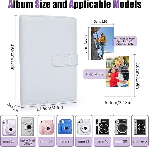 Miniatura 2 de Riosin Álbum de fotos de 108 bolsillos compatible con película Fujifilm Instax Mini, adecuado para cámara instantánea Instax Mini 12 11 7+ 40 Evo 9