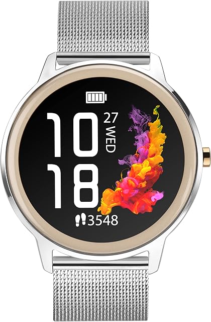 Sekonda Flex Womens 42mm Smart Watch with Heart Rate and Sleep Monitor, Daily Activity, Sports, Music, Weather & Message Functions, with Mesh Strap