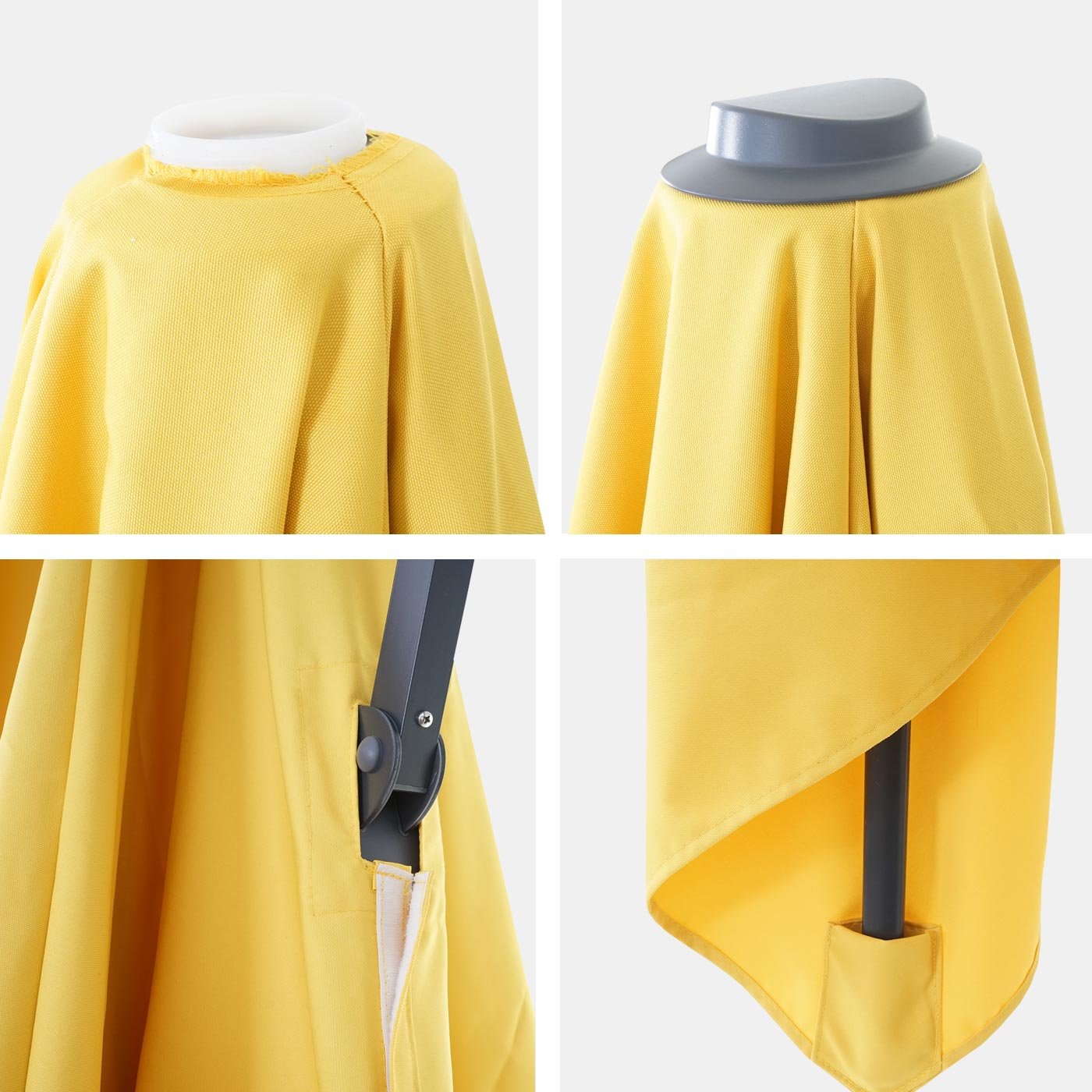 Mendler Toile pour Parasol de Luxe HWC-A96, 3,5x3,5m (Ø4,95m) 4kg - Jaune